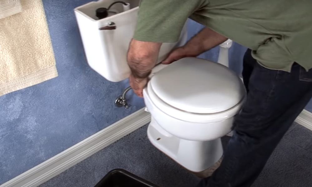 Start by removing the toilet