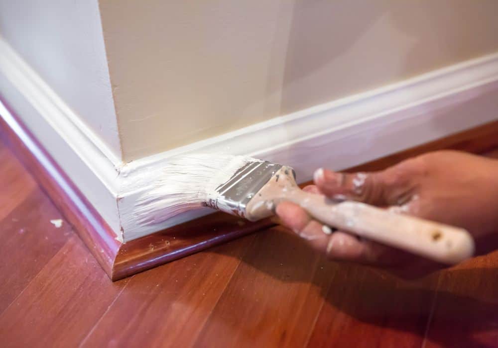 Painting the skirting boards in the house