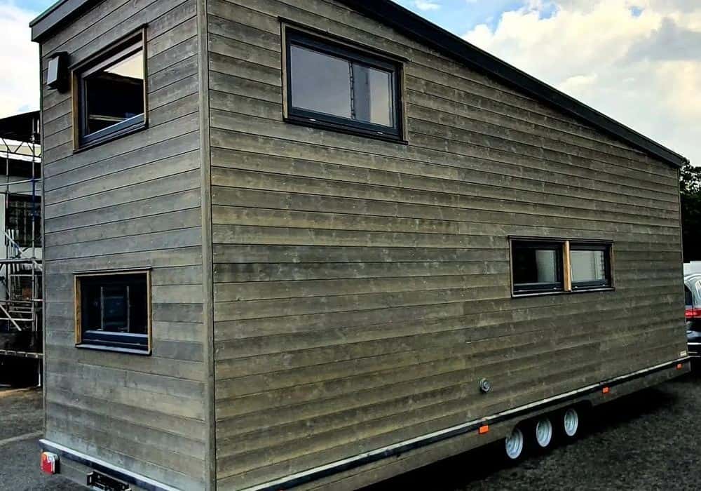 Wooden siding mobile home